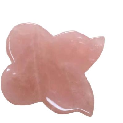 China Face Beauty Massage Scraping Tools Face General Physiotherapy Rose Quartz Scratching Stone for sale