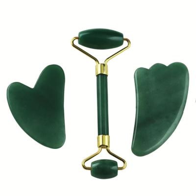 China Jade Roller Face Roller Quartz Body Massage and Gua Sha Facial Set for sale