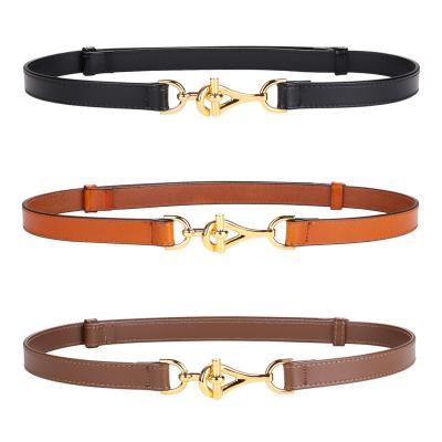 China Custom Made Retro Cowhide Women's Leather Fashion For Ladies Slim Belt Adjustable Cowhide Leather Belts Waistband for sale