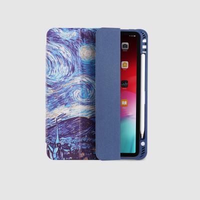 China Flexible TPU Cases For iPad Pro 12.9 TPU Pencil Case Cover iPad Pro Built-in Shockproof Hole 12.9inch Leather for sale