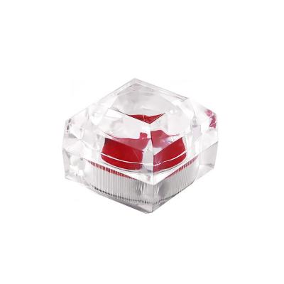 China Fashionable Hot Sale Square Low MOQ Jewelry Packing Box Plastic Transparent Acrylic Ring Box for sale