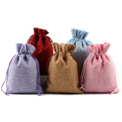 China Stylish Wholesale Canvas Jewelry Storage Bags Square Ring Necklace Drawstring Bag for sale