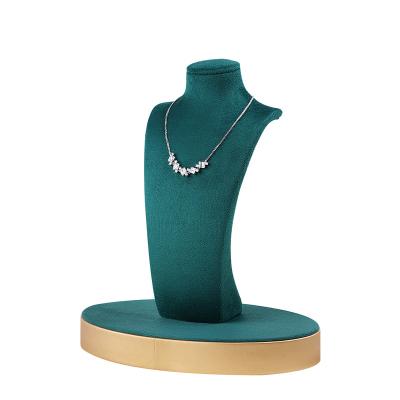 China High Quality Green Fashion Necklace Display Stand Jewelry Necklace Display Bust Stand For Jewelry Show for sale