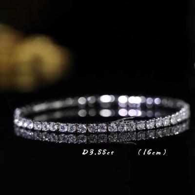 China Simplicity. sports. noble. Luxury. Fashion Wholesale Luxury 18K White Gold Plated 4MM Zircon CZ Diamond Charm Tennis Bracelet For Women for sale