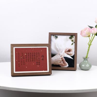 China Eco-friendly Hot-selling Simple Color Picture Walnut Amazon Log Picture Frame Desktop Solid Wood Basket for sale