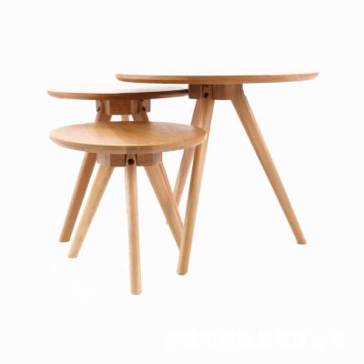 China Japanese simple oak round corners coffee table small apartment extendable solid wood Nordic creative coffee table for sale