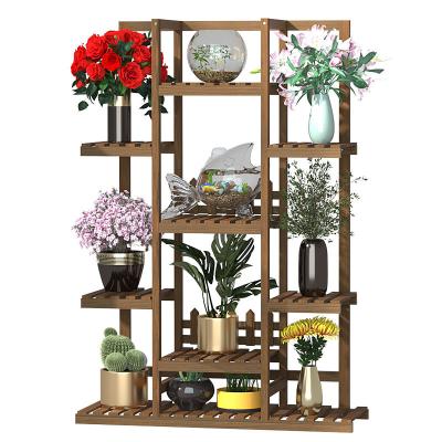 China Modern Wood Plant Stand Outdoor Display Indoor And Wood Tiered Plant Flower Shelves Racks for sale