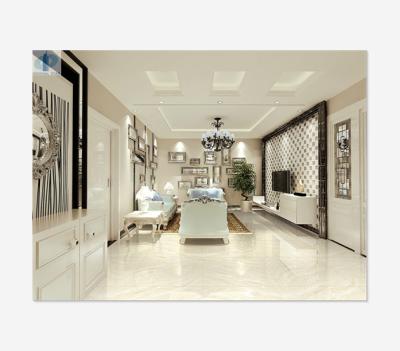 China Modern White Double Loading Polished Porcelain Ceramic Tiles Lobby Ceramic Bathroom Floor Tiles 600x600 Mm Flooring for sale