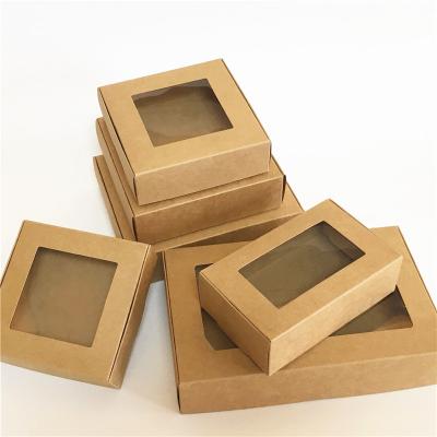 China Recycled Materials Party Decoration Gift Candy Box Wedding Gift Blank Handmade Wrapping Paper Gift Box With Window for sale