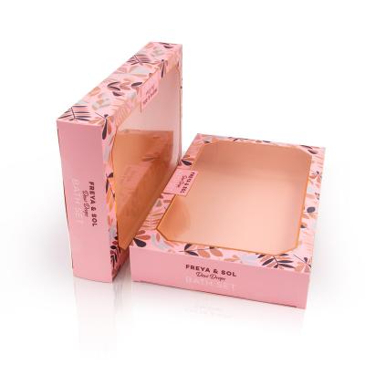 China Disposable Custom Paper Transparent Packaging Boxes Gift Cosmetic Makeupset Packing Box With PVC Window for sale