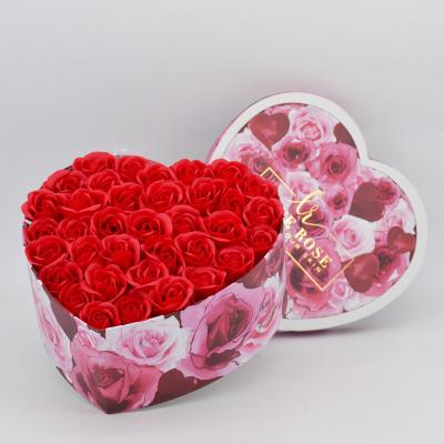 China Wholesale custom made high quality red velvet flower heart shaped box recyclable with insert foam for preserved roses for sale