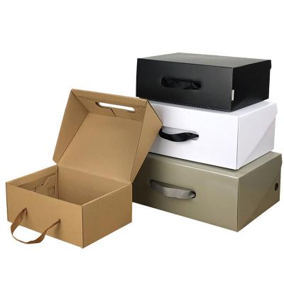 China Recycled Colored Paper Kraft Shoe Box Cardboard Packaging Box Custom Size Materials OEM Size Corrugated Paper Corrugated Packaging Box for sale