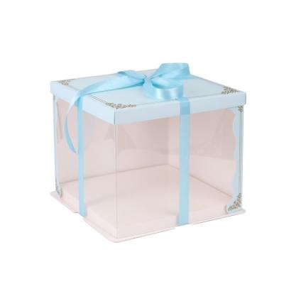 China Recyclable Surprise Bake Gift Box Tall Transparent Cake Box Cardboard Cake Boxes Packaging for sale