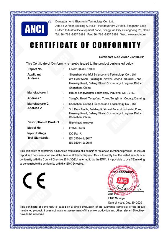 CE - Shenzhen Youthful Science And Technology Co., Ltd.