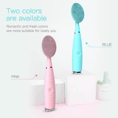 China IPX 7 Food Grade Silicone Detergent Portable Electric Facial Face Silicone Acne Treatment Cleaning Brush For Pore Remover for sale