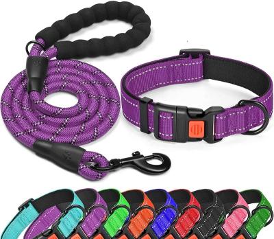 China Custom Stocked Dog Collar and Leash Set Dog Leash with Chain Poop Bag Holder Automatic Leashdog Leash for sale