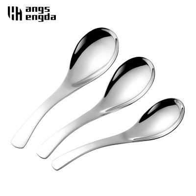 China Viable Wholesale High Quality Amazon 304 Stainless Steel Metal Dinner Kid Ice Cream Serving Soup Spoon for sale