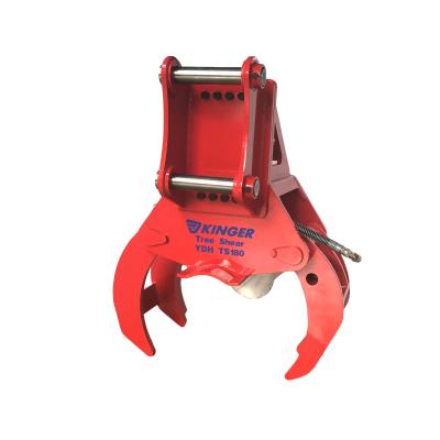 China New Design KINGER Trusses Hydraulic Tree Shear Wood Cutter Tree Shear For Excavator for sale