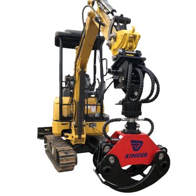 China 1.5-4T Hydraulic Turning Forestry Machinery Excavator Log Stone Grapple Wood Grapple Log Grapple on sale for sale