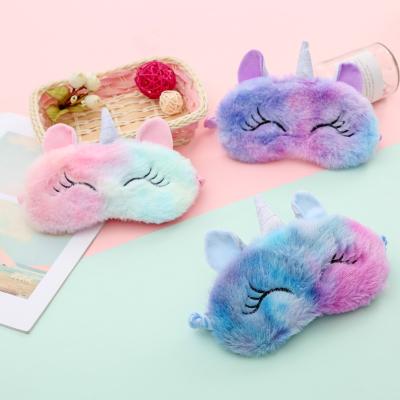 China New Plush Wholesale Cute Shading Children's Anti-wrinkle Factory Eye Cover Mask Colorful Pink Eye Masks Sleeping Eye Masks for sale