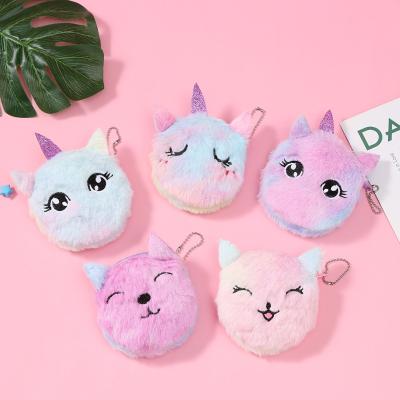 China Fashion \ Cat Plush Key Pendant Card Wallet New Comfortable Creative Children \ Durable Unicorn Cartoon Zero Wallet Cute for sale