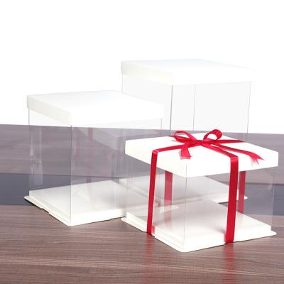 China Recycled Materials 2021 White Cake Boxes Wholesale Custom Wedding Party Birthday Cake Boxes for sale