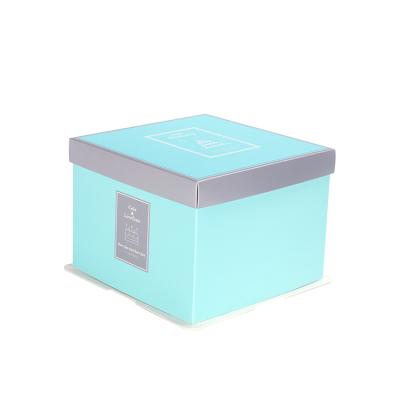 China New Design Materials 2021 Recycled Small Flower Toy Gift Packing Box Cake Blue Bun Cake Box And Bag for sale