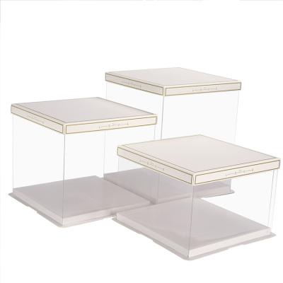 China 2021 Materials 2021 Recycled White Clear Plastic Lid Letter Cake Box Cake Packaging Boxes Large for sale