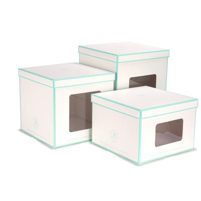 China 2021 Materials 2021 Hot Selling Recycled Cardboard Box Window Large Clear Plastic Cake Box 6 8 Inch Cake Slice Box With Window for sale