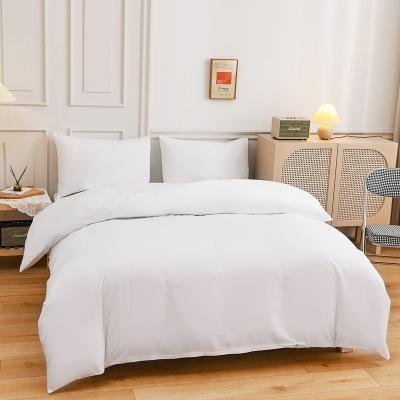 China King Size Bedding Set Anti-Static Plain White 100% Cotton Bed Sheets For Hotel Or Hospital for sale