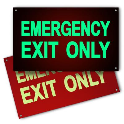 China EXIT Sign No Battery Power Sign Fluorescent Metal Free Use Outdoor Exit Sign for sale