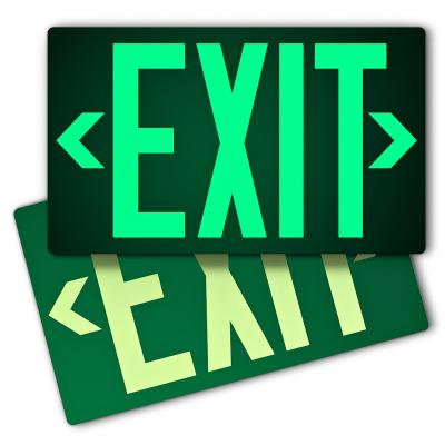 China Green Exit Sign Fluorescent Sign Metal Outdoor Fluorescent Exit Signs for sale