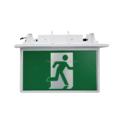 China Commercial Building SAA Listed Running Man Exit Sign Recessed Emergency Light for sale