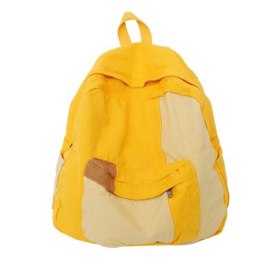 China South Korea fashion patchwork color backpack simple men and women waterproof canvas school students wash canvas leisure backpack for sale