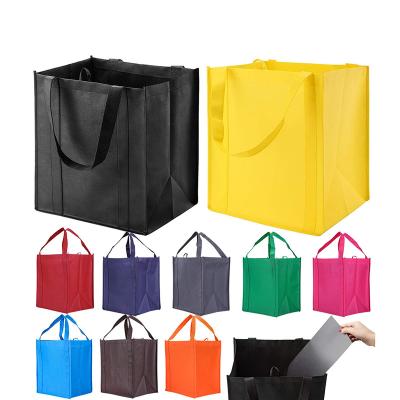 China Reusable Custom logo environmental protection grocery shopping picnic reusable reinforced handle large non-woven bags for sale