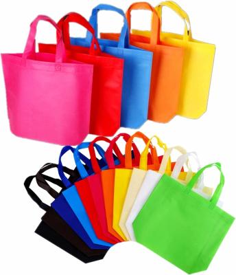 China Reusable Custom logo cheap blank diy goods grocery shopping snacks gifts handheld multi-color non woven bags for sale