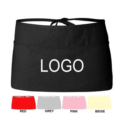 China Breathable Low MOQ Customization OEM custom heavy cotton polyester waterproof Short Aprons half bar apron for sale