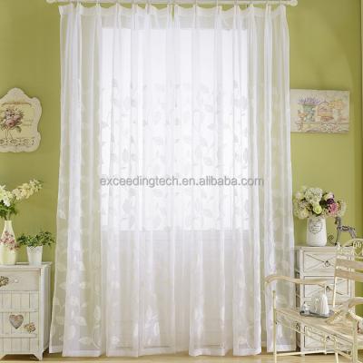 China 100% Sheer Polyester Sheer Voile Classic Curtain Factory Embroidery Tulle Sheets Sheer Curtains For Living Room Bedroom for sale