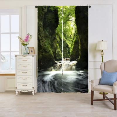 China Blackout Customized Low MOQ Digital Printing Blackout Curtain Fast Delivery Living Room for sale