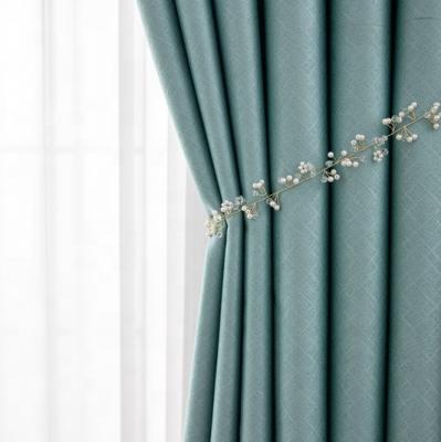 China 100% Blackout Blackout Sun Block Emboss Curtain Fabric Window Drapes For Living Room for sale