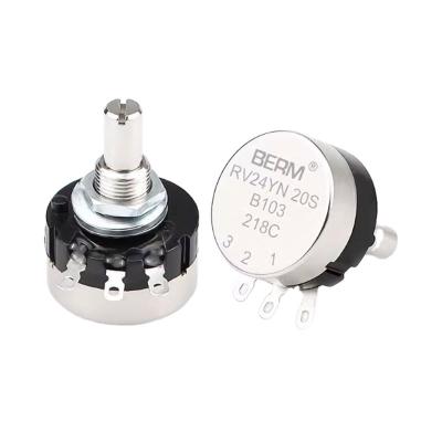 China RV24YN20S 3W 500R 1K 2K 3K 5K 10K 20K 50K1M 100K carbon single turn bourns potentiometer slide potentiometer for sale