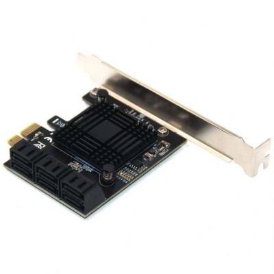 China 6 puertos SATA PCIE PCI-E a Sata 3.0 Tarjeta de expansión 6Gps Adaptador Tarjeta de expansión IPFS Disco duro 88SE9215 en venta