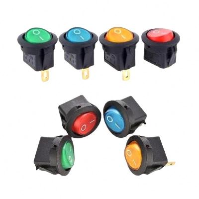 China 12V 220V LED  rocker switch 20A 12V push button switch Car button lights ON/OFF Round light Switch for sale