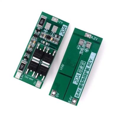 China Integrated Circuits IC Balanced Version BMS 2S 20A 7.4V 8.4V 18650 Lithium Battery Packs Charge Board Overcharge Protection Equalizer for Drill Motor for sale