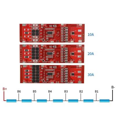 China Integrated Circuits IC Balanced BMS 7S 24V 10A 20A 30A Lithium 18650 Battery Charge Board Common Port Short Circuit Protection Equalizer for Power Bank for sale