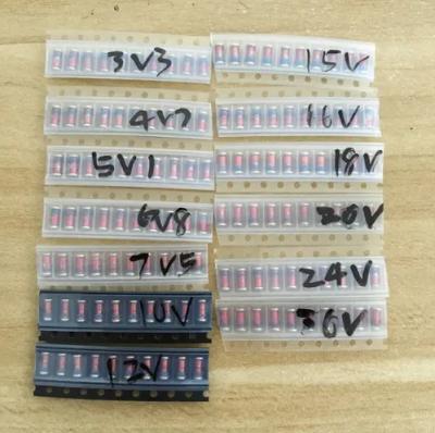 중국 통합 회로 IC LL41 SMD 제너 다이오드 KIT 1W 3.3V 36V 13값 130pcs ZM4728A ZM4732A ZM4733A ZM4737A ZM4740A ZM4742A ZM4744A ZM4745A 제너 다이오드 판매용