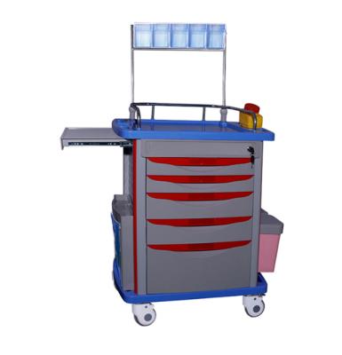 China Hospital Hospital ABS Medical Emergency Trolley Equipment With Drawers for sale