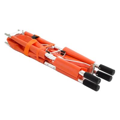 China Portable Retractable Metal Folding Stretcher Aluminum Alloy Stretcher Emergency for sale