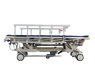 China Metal Hospital Guardrail Single Open Folding Transfer Bed for sale