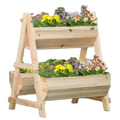 China Modern Raised Wooden Garden Bed Planter Box With Stand For Vegetables Flowers for sale